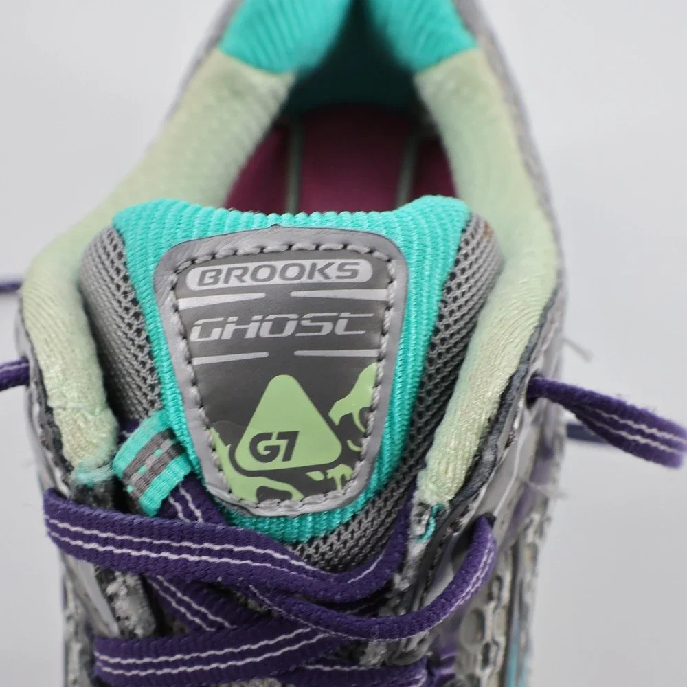 Brooks‎ Ghost 7 Mesh Running Sneakers Grey Purple Womens 8 - Flaws